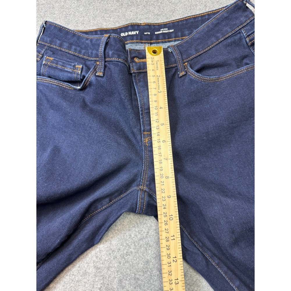 Old Navy Kicker Bootcut Jeans Womens 6 Blue Cotton Stretch Dark Wash Mid Rise - Picture 6 of 8